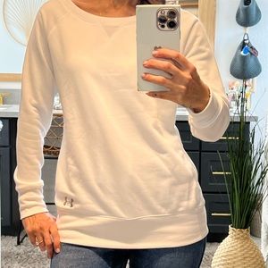 Under Amour white sweat shirt.